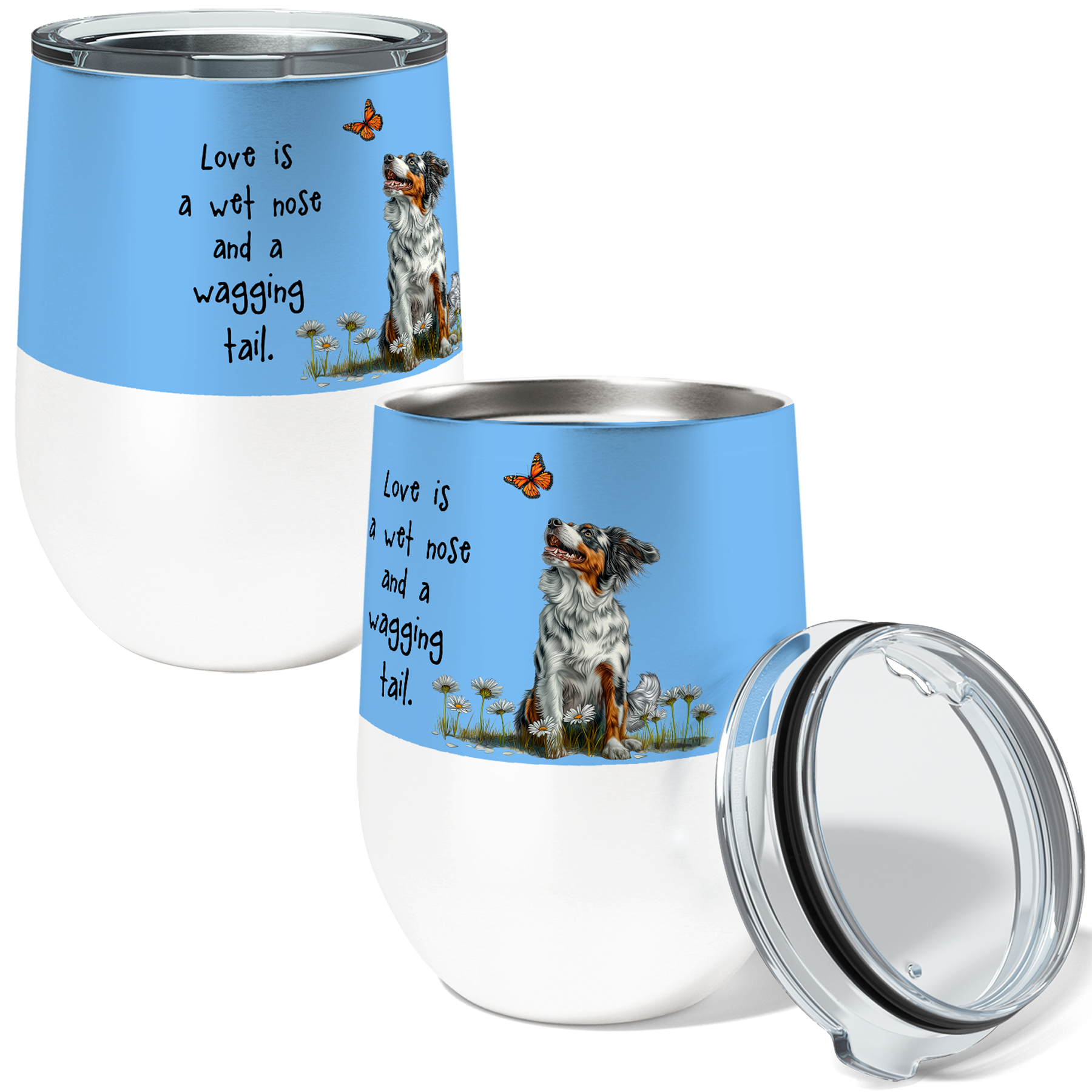 Aussie Butterfly 12oz Insulated Stainless Steel Wine Tumbler