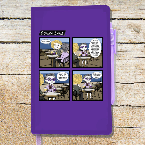 Bad Day Purple Blank Lined Journal Notebook- Donna Lake Limited Edition