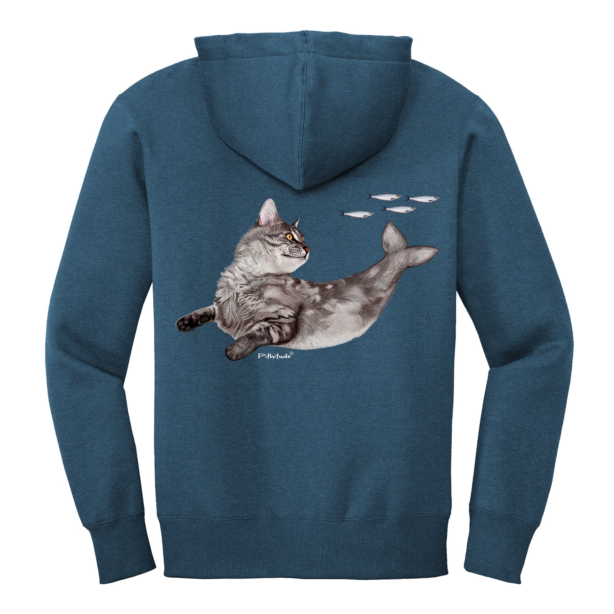 Catfish Zipper Hoodie Fleece Sweatshirt