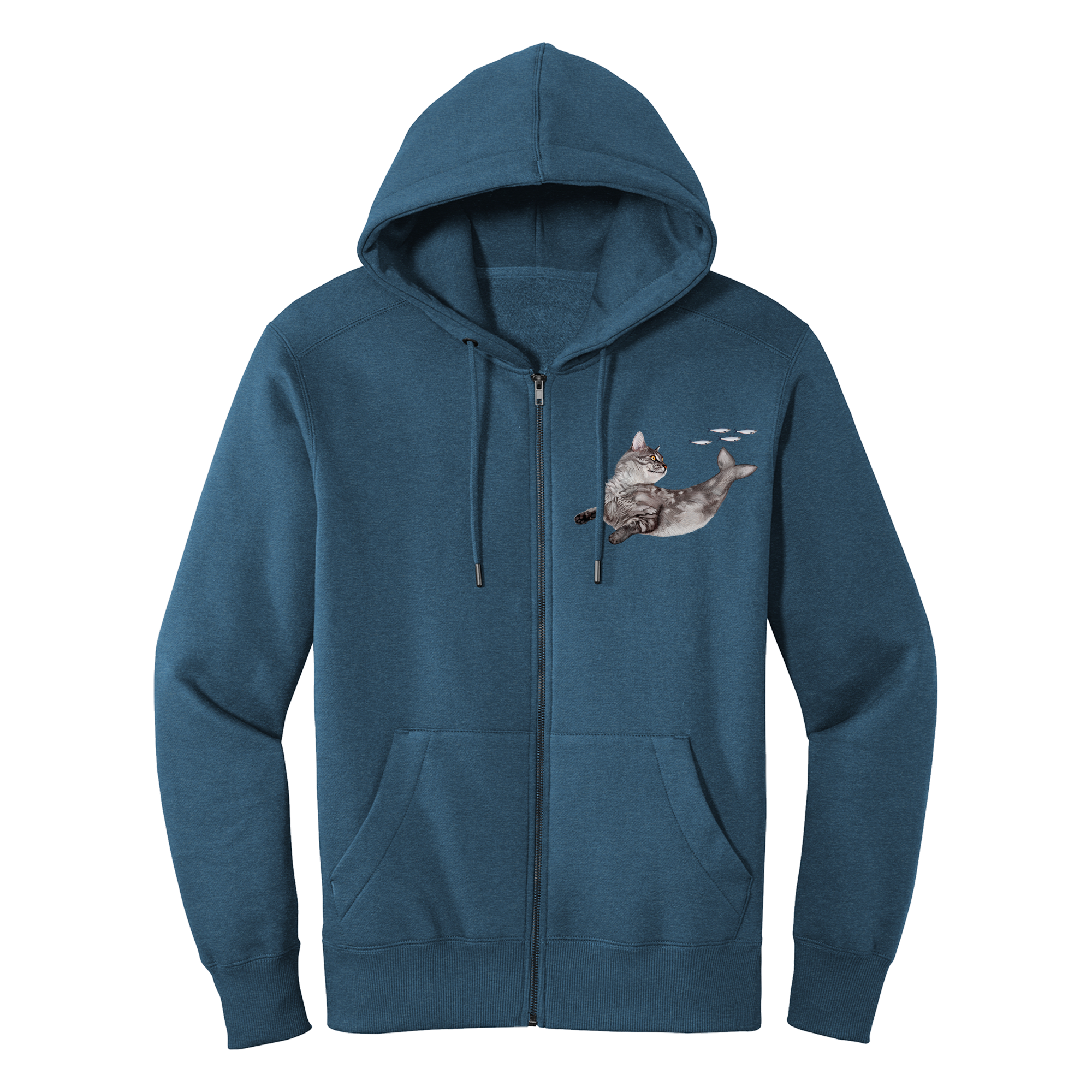 Catfish Zipper Hoodie Fleece Sweatshirt