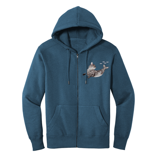 Catfish Zipper Hoodie Fleece Sweatshirt