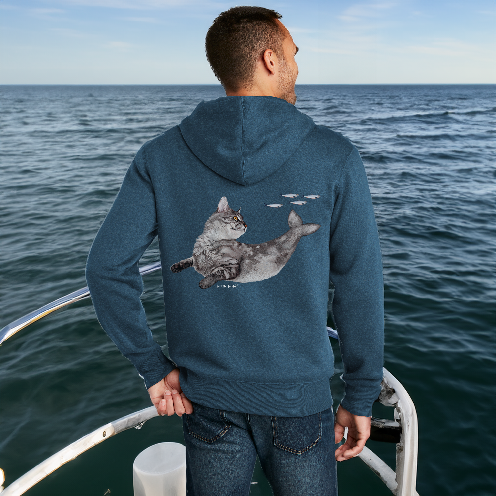 Catfish Zipper Hoodie Fleece Sweatshirt