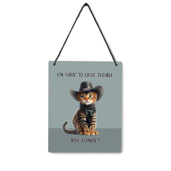 Cowboy Kitten 4x5" Mini-Sign