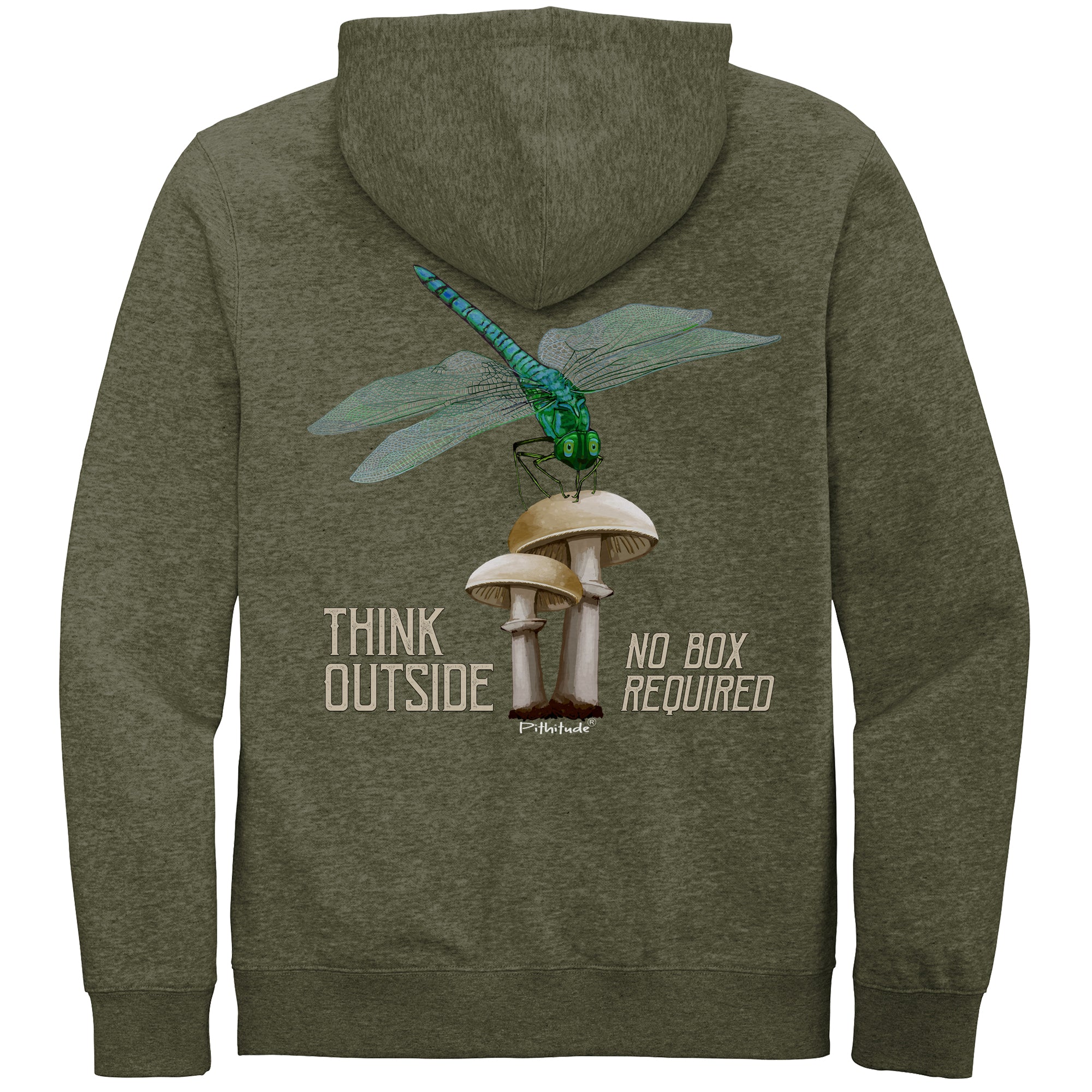 Dragonfly Mushroom Zipper Hoodie Fleece Sweatshirt