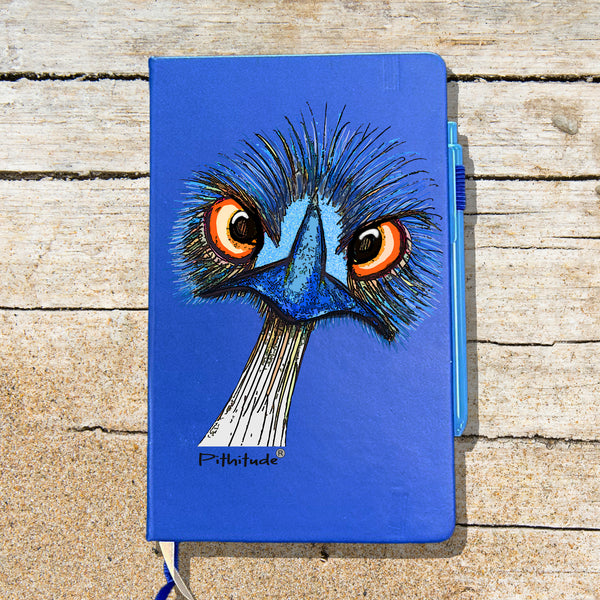 Pithitude Emu Blank Lined Journal Notebook