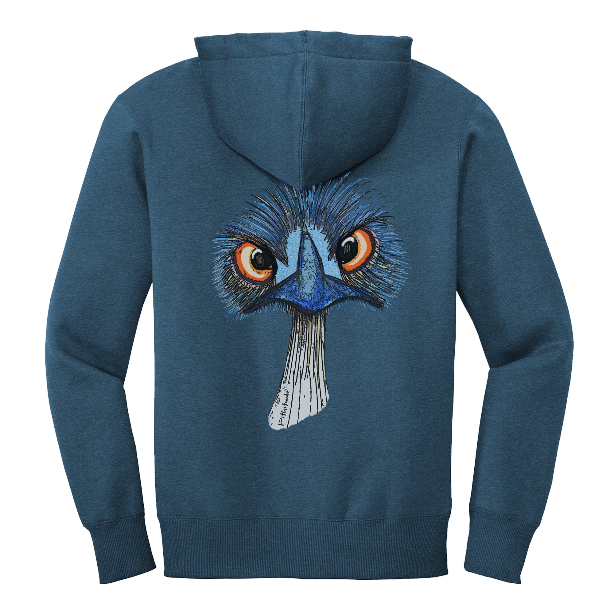 Emu Zipper Hoodie Fleece Sweatshirt
