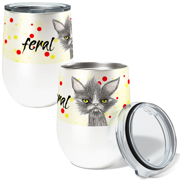 Feral Cat 12oz Stemless Insulated Stainless Steel Tumbler