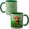 Highland Cow Daisies Mug by Pithitude