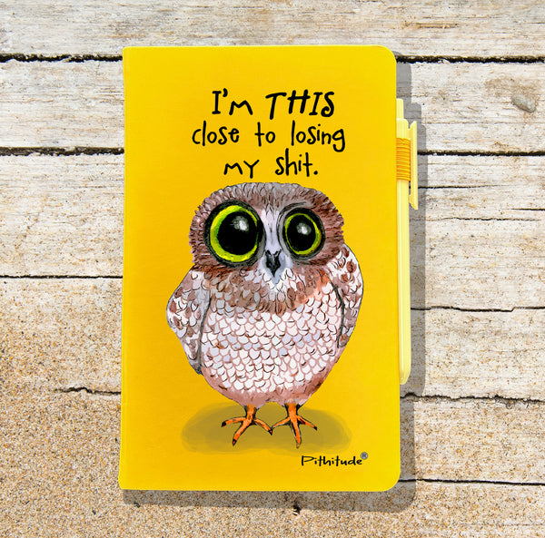 Losing It Owl Blank Lined Journal Notebook
