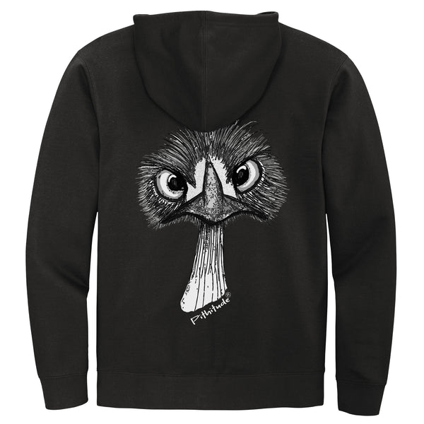 Monochrome Emu Zipper Hoodie Fleece Sweatshirt