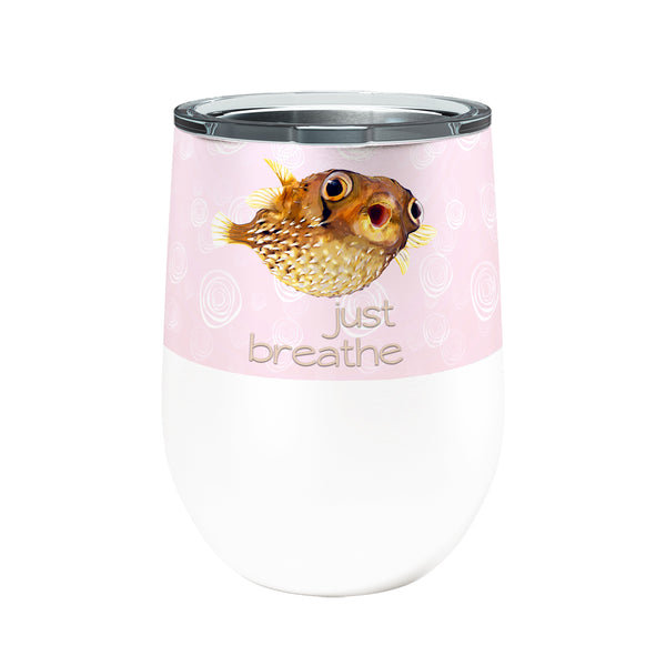 Pufferfish Breathe 12oz Insulated Stainless Steel Tumbler with Clear Lid