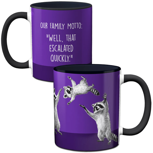 Raccoon Family Motto Mug by Pithitude