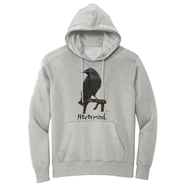 Raven Nevermind Sweatshirt Silver Grey Fleece Hoodie