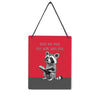 Reading Raccoon 4x5" Mini-Sign