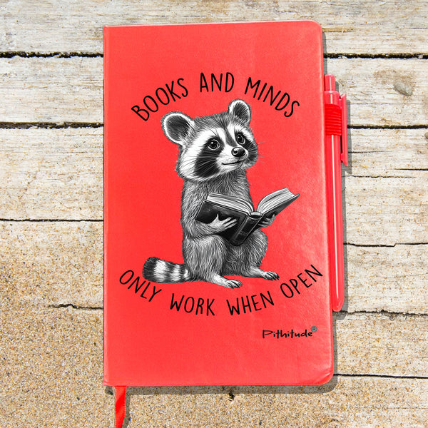 Reading Raccoon Blank Lined Journal Notebook
