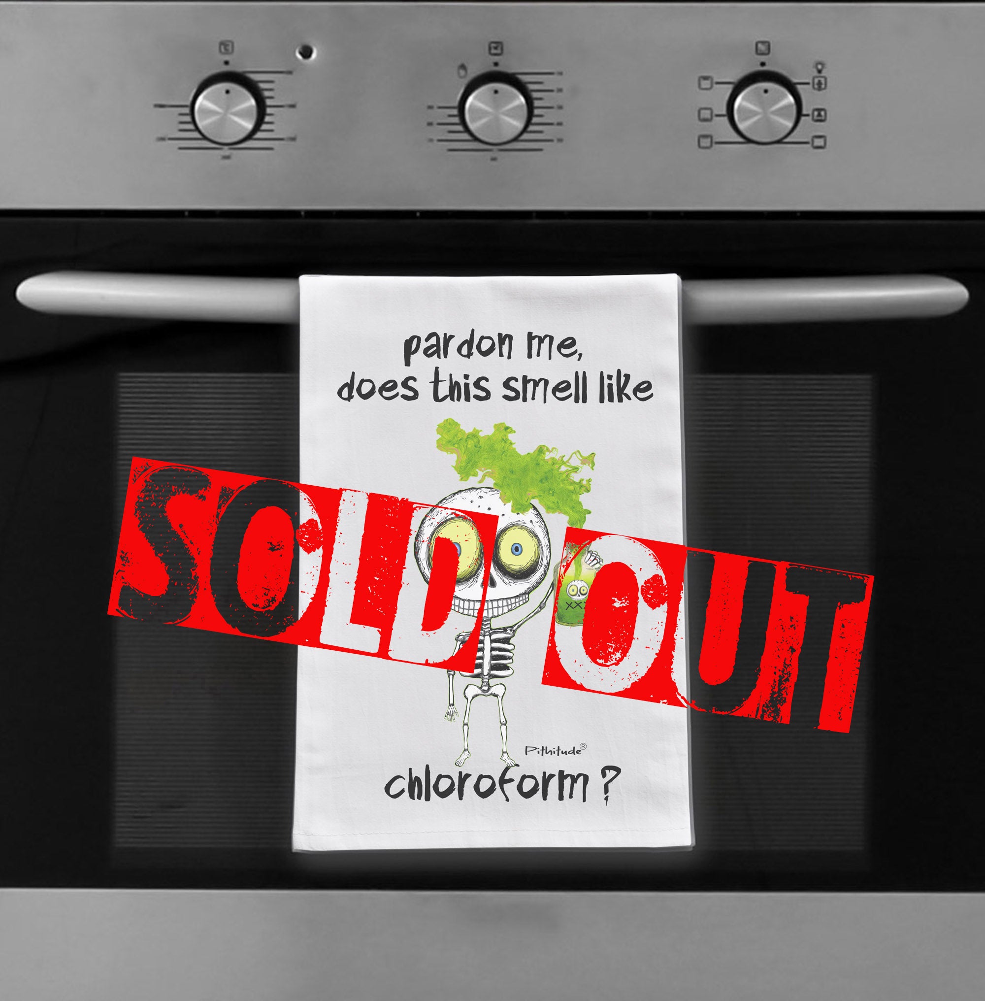 Skeleton Chloroform Halloween Flour Sack Dish Towel -Limited Edition