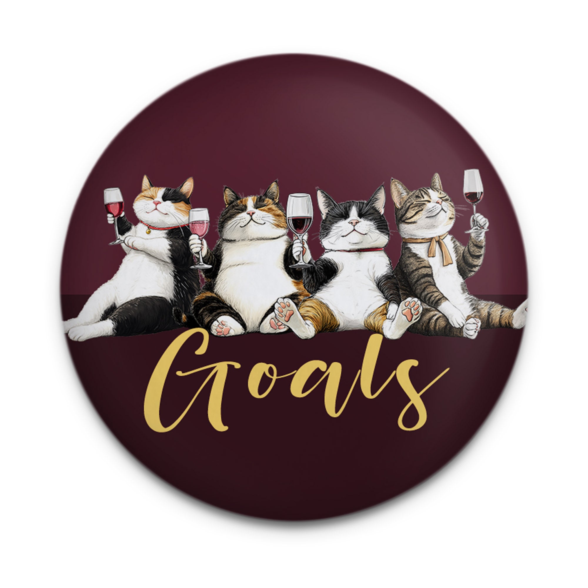 Wine Cat Goals Magnet