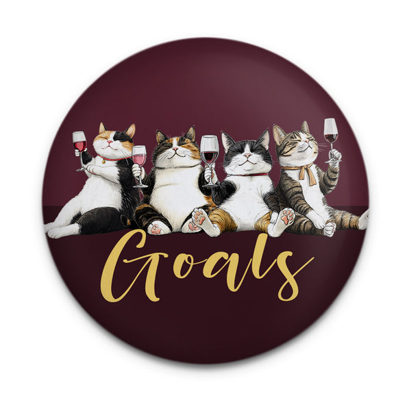 Wine Cat Goals Magnet
