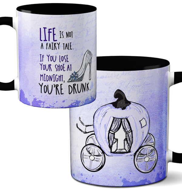 Drunk Fairy Tale Black Mug by Pithitude