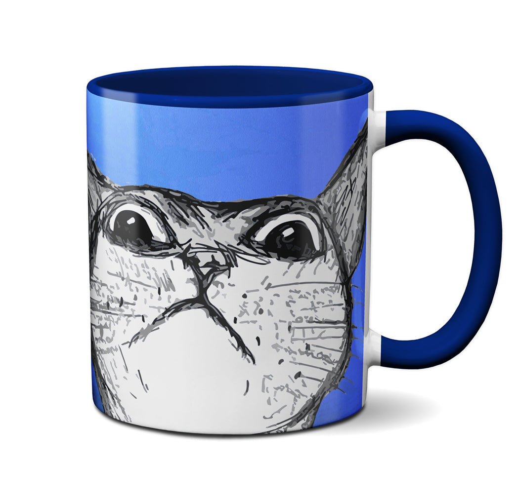 Peeking Cat Human Mug by Pithitude