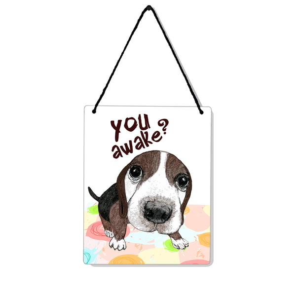 Awake Beagle 4x5" Mini-Sign