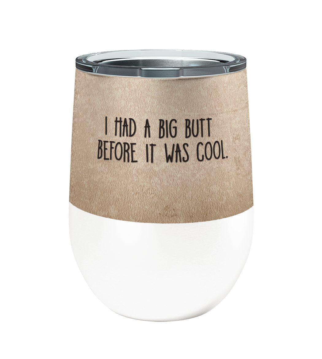 Big Butt Bear 12oz Insulated Stainless Steel Tumbler with Clear Lid