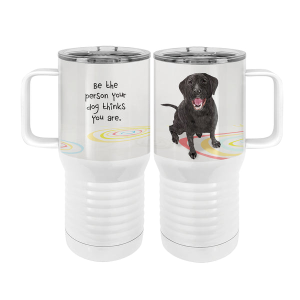 Black Lab Person 20oz Tall Insulated Stainless Steel Tumbler with Slider Lid