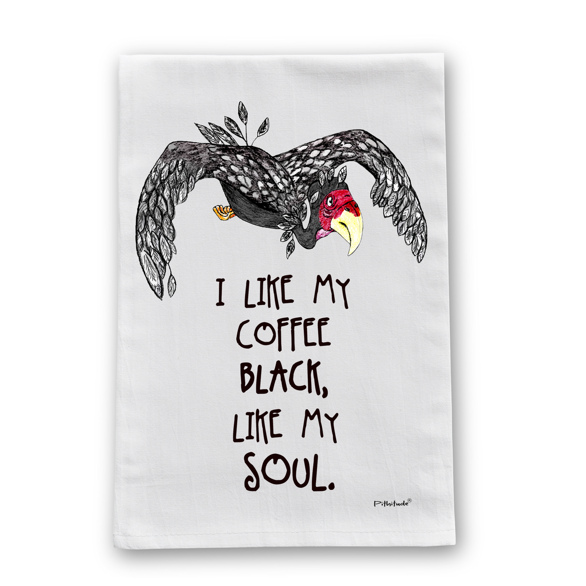 Black Buzzard Flour Sack Dish Towel Pithitude