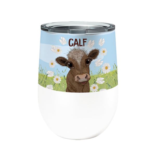 Calf Decalf 12oz Stemless Insulated Stainless Steel Coffee Tumbler
