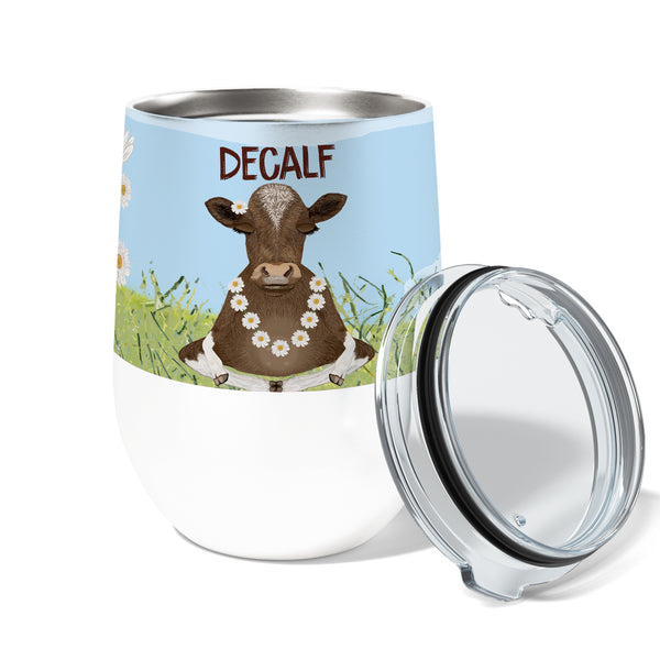 Calf Decalf 12oz Stemless Insulated Stainless Steel Coffee Tumbler