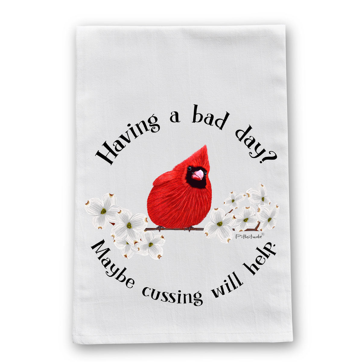Cardinal Cussing Flour Sack Dish Towel