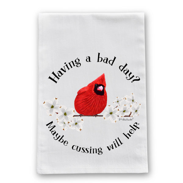 Cardinal Cussing Flour Sack Dish Towel
