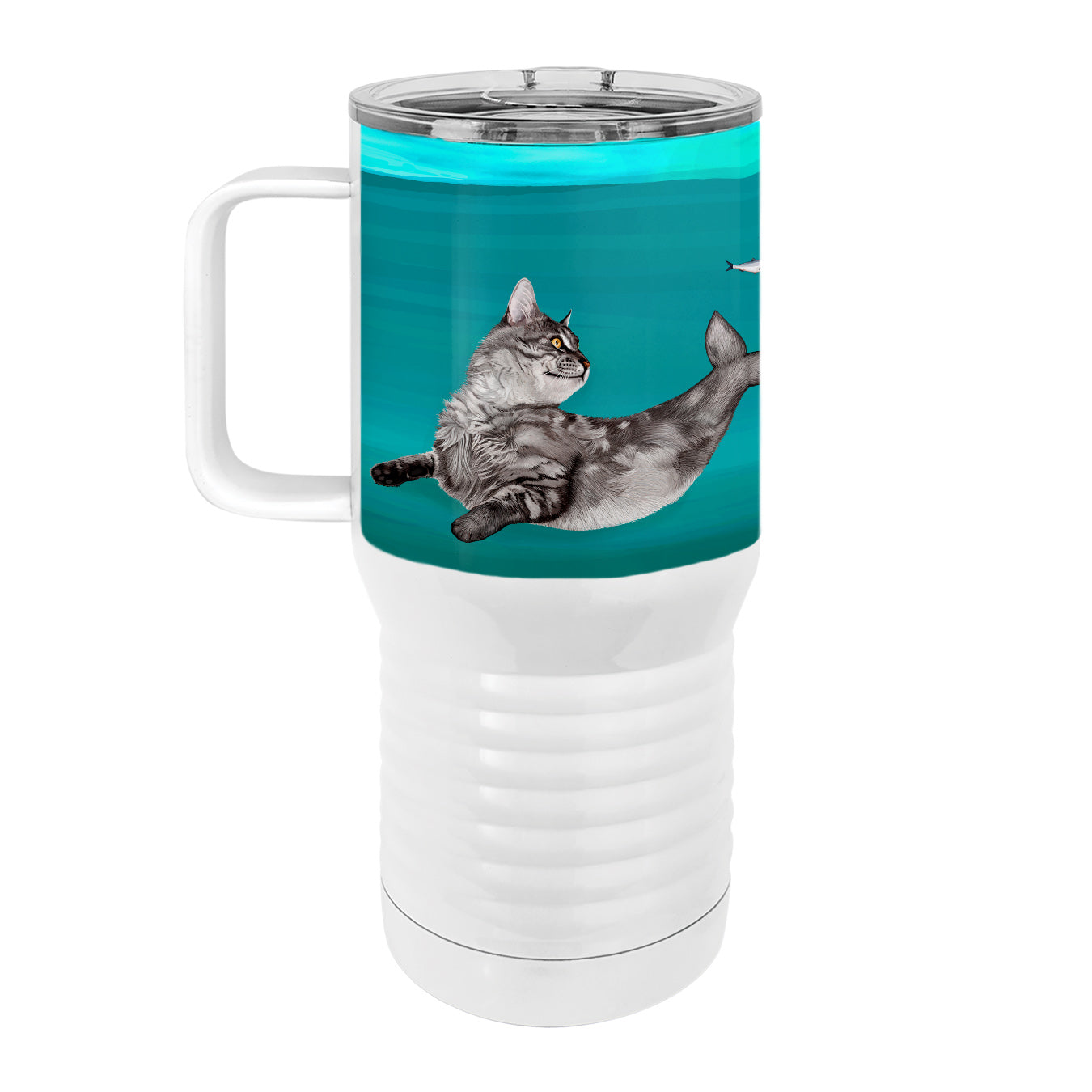 Catfish Mermaid 20oz Tall Insulated Stainless Steel Tumbler with Slider Lid