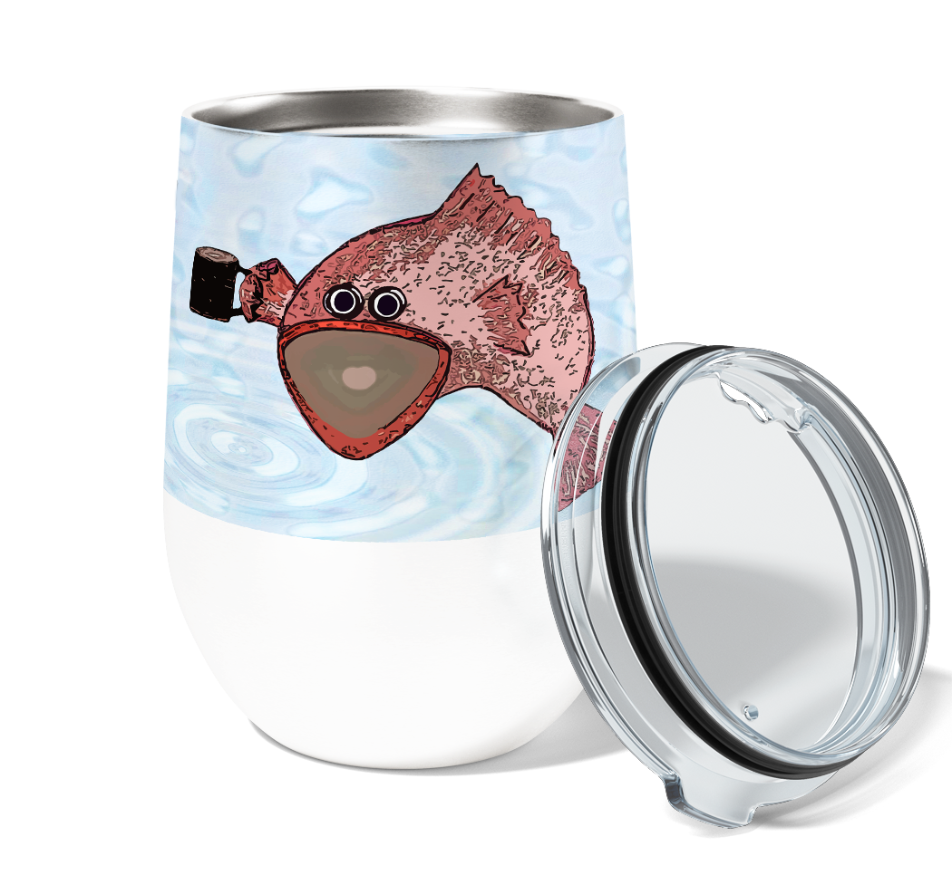 Coffee Poop Fish 12oz Stemless Insulated Stainless Steel Tumbler