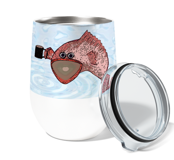 Coffee Poop Fish 12oz Stemless Insulated Stainless Steel Tumbler
