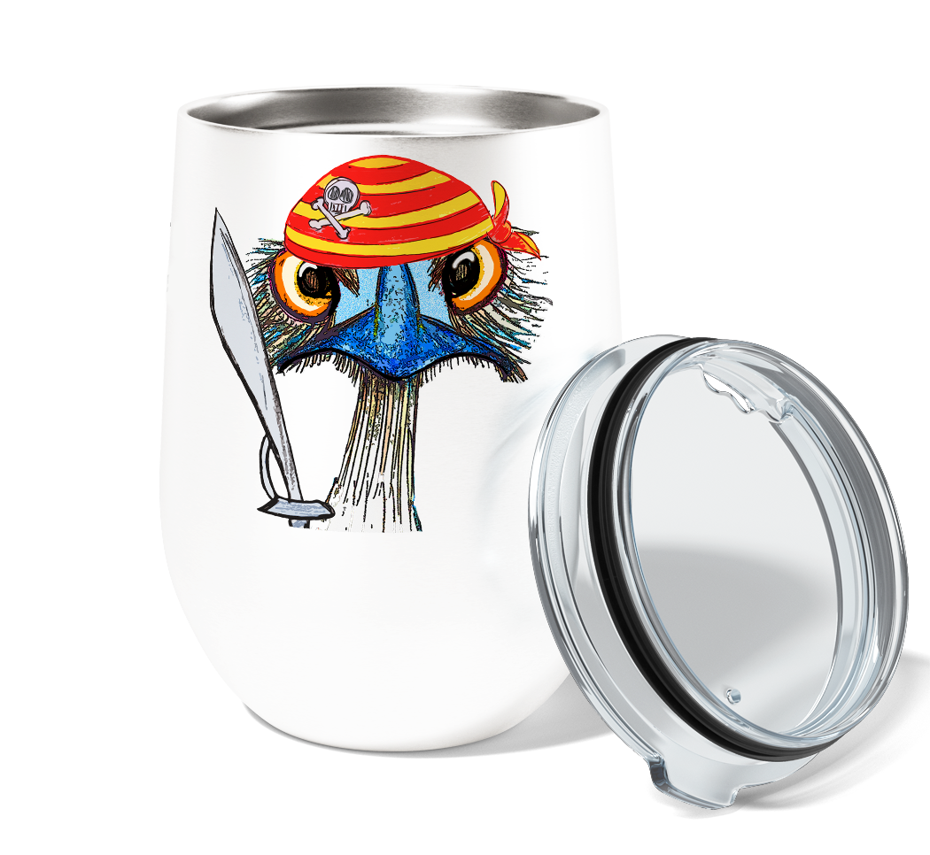 Cut You Pirate Emu 12oz Stemless Insulated Stainless Steel Tumbler