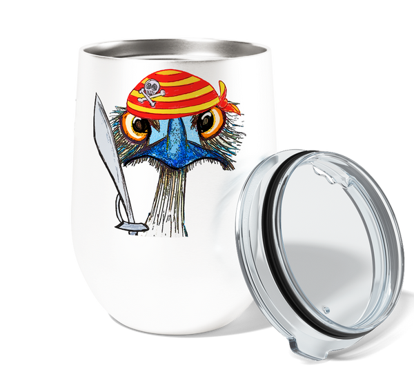 Cut You Pirate Emu 12oz Stemless Insulated Stainless Steel Tumbler