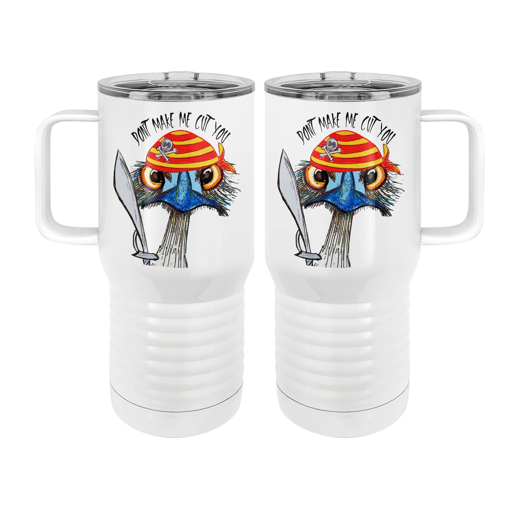 Cut You Pirate Emu 20oz Tall Insulated Stainless Steel Tumbler with Slider Lid