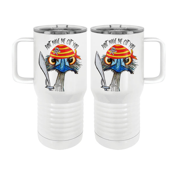 Cut You Pirate Emu 20oz Tall Insulated Stainless Steel Tumbler with Slider Lid