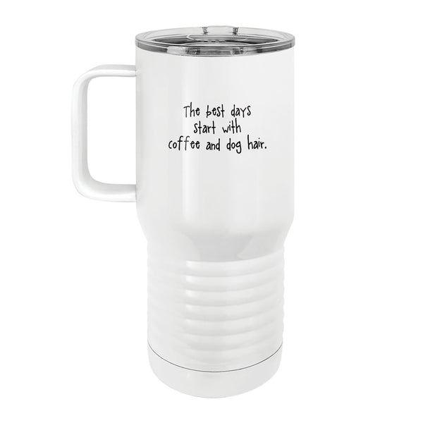 Border Collie Dog Hair and Coffee 20oz Tall Insulated Stainless Steel Tumbler with Slider Lid