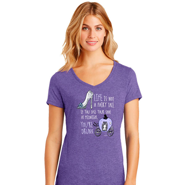 Drunk Fairy Tale Purple Women's V-Neck T-Shirt