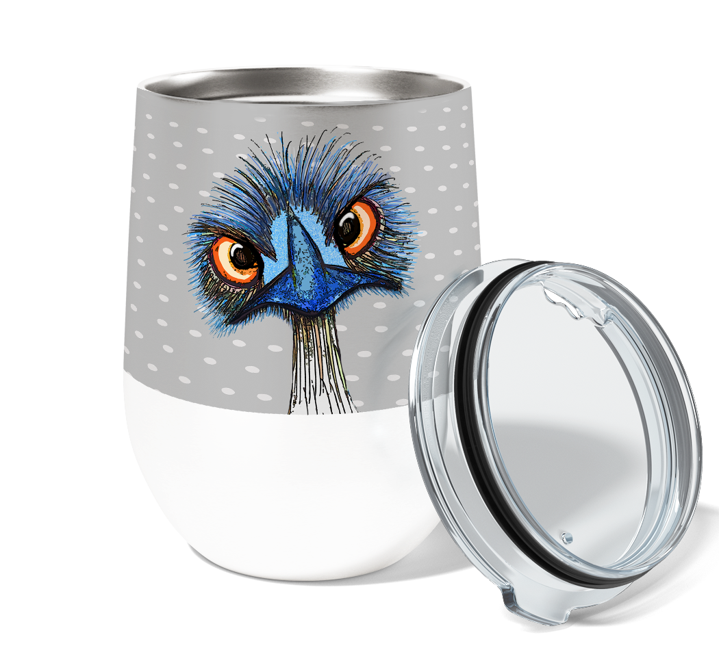 Pithitude Emu 12oz Stemless Insulated Stainless Steel Tumbler