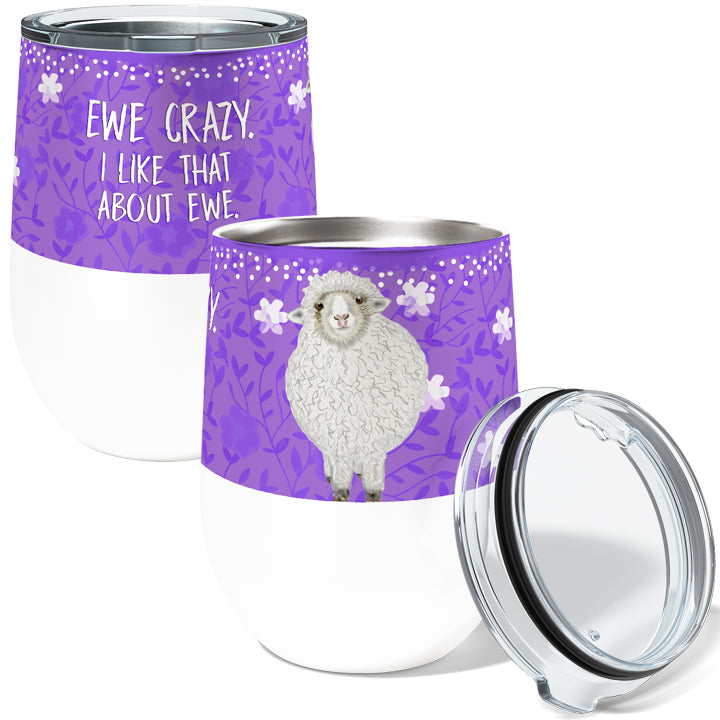 Ewe Crazy 12oz Stemless Insulated Stainless Steel Tumbler