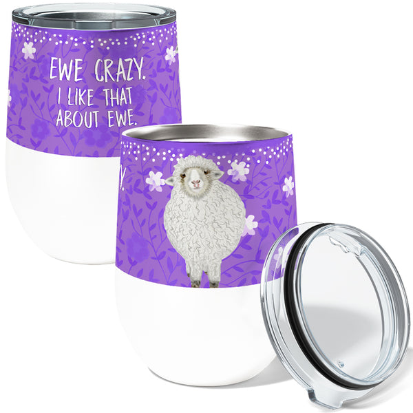 Ewe Crazy 12oz Stemless Insulated Stainless Steel Tumbler