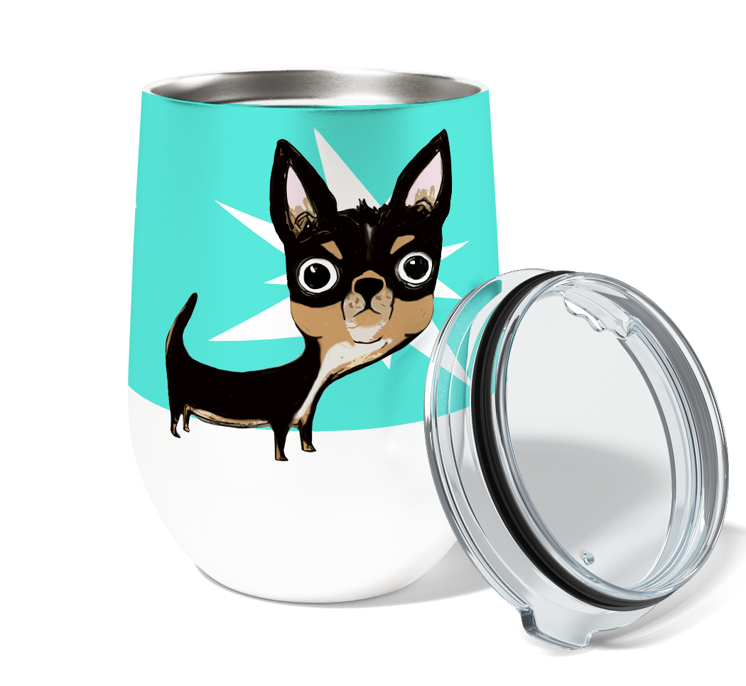 Eye Punch Chihuahua 12oz Stemless Insulated Stainless Steel Tumbler