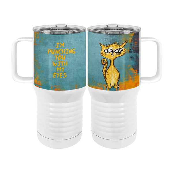 Eye Punch Cat 20oz Tall Insulated Stainless Steel Tumbler with Slider Lid