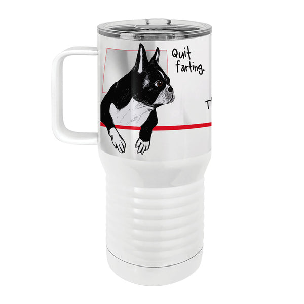 Farting Boston Terriers 20oz Tall Insulated Stainless Steel Tumbler with Slider Lid