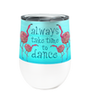 Pink Flamingos Dance 12oz Stemless Insulated Stainless Steel Tumbler