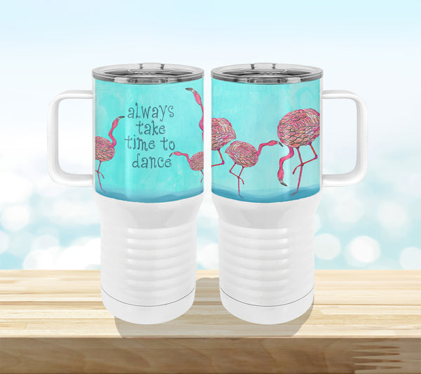 Pink Flamingos Dance 20oz Tall Insulated Stainless Steel Tumbler with Slider Lid