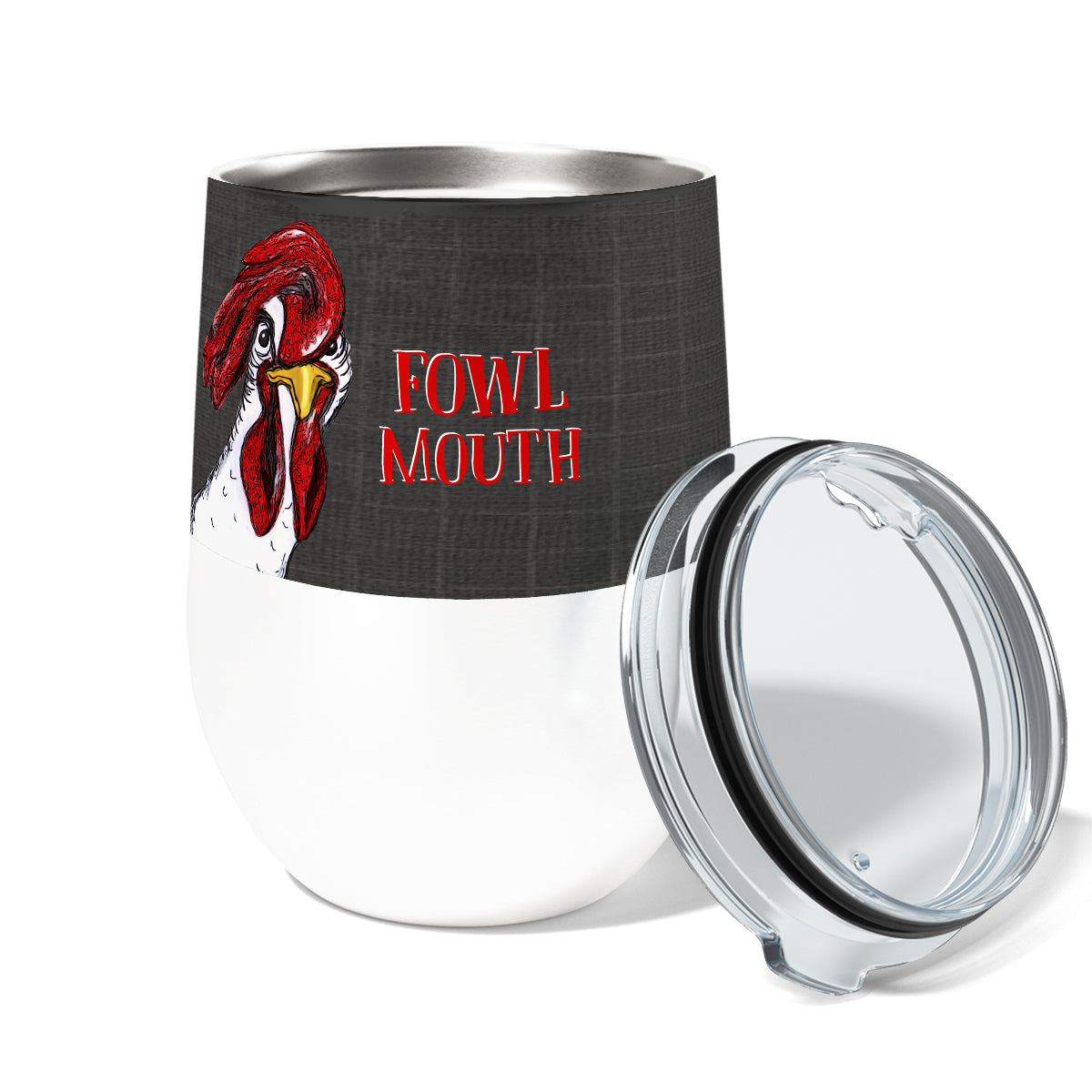 Fowl Mouth 12oz Insulated Stainless Steel Tumbler with Clear Lid
